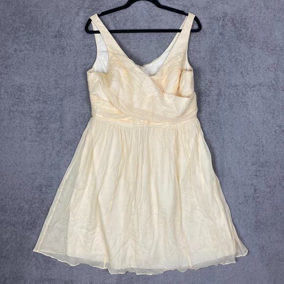 J. Crew Dresses & Skirts - J Crew Heidi Dress Women 16 Ivory Silk Chiffon Romantic Fairy Luxury Flowy